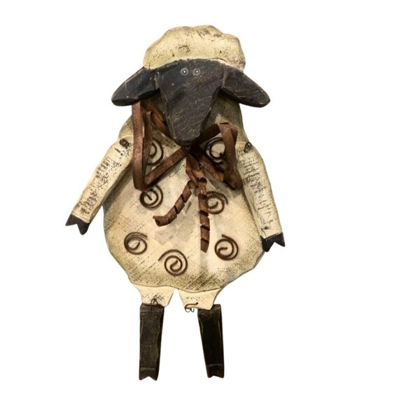 Handmade Other - Vintage Folk Art Sheep wall hanger Door decor Rusty Primitive Lamb Handmade wood